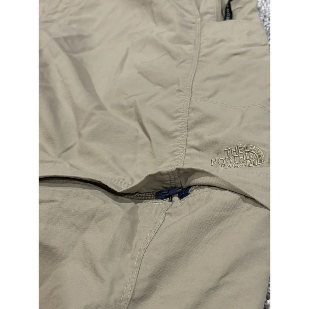 The North Face Mens Convertible Hiking Pants Khaki Tan Zip Off Ripstop Cargo